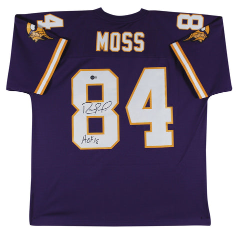 Vikings Randy Moss "HOF 18" Signed Purple Mitchell & Ness Jersey BAS Witnessed 2