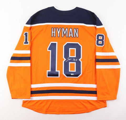 Zach Hyman Signed Edmonton Oilers Jersey (Fanatics) 4 Shorthanded Goals/ Rookie
