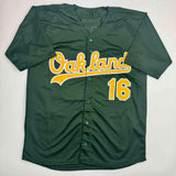 Autographed/Signed Jason Giambi Oakland Green Jersey Beckett BAS COA