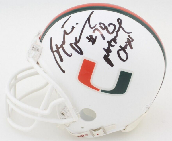 Bryant McKinnie Signed Miami Hurricanes Speed Mini-Helmet (JSA COA) 2001 Champs