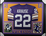 PAUL KRAUSE (Vikings purple SKYLINE) Signed Autographed Framed Jersey JSA