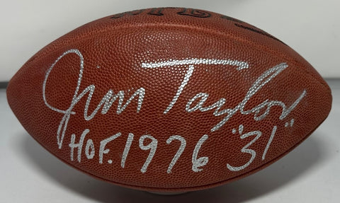 Packers HOF'er JIM TAYLOR Signed Authentic Wilson Duke Football AUTO w/HOF JSA