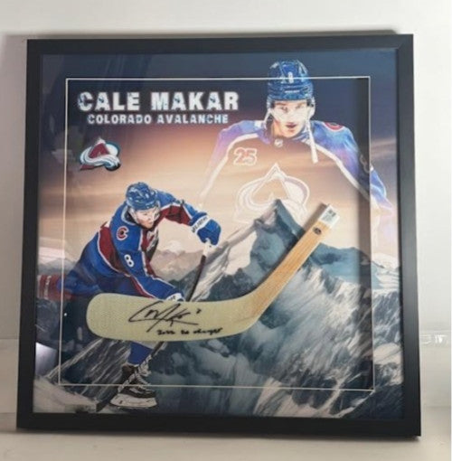 Cale Makar Autographed Stick Blade Inscribed "2022 SC Champs" Lighted Shadowbox