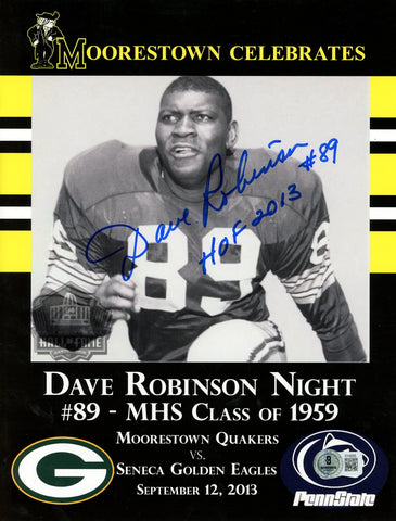 Dave Robinson Signed 2013 Moorestown Dave Robinson Night Program Beckett 57208