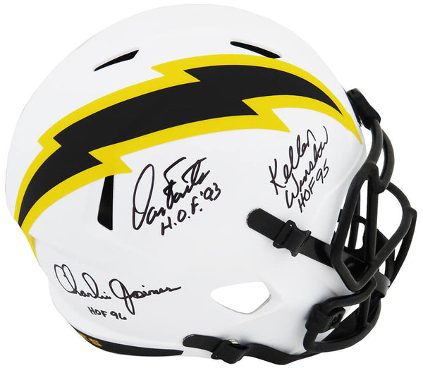 Dan Fouts, Joiner, Winslow Signed Chargers Lunar Riddell F/S Rep Helmet w/HOF...