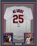 Framed Autographed/Signed Mark McGwire 35x39 St. Louis White Jersey JSA COA