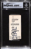 Jack Lambert Signed Pittsburgh Steelers 8/9/75 Ticket Stub Slab Beckett 38398