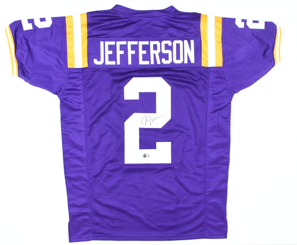 Justin Jefferson Autographed Purple College Style Jersey - Beckett W Hologram