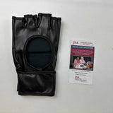 Autographed/Signed Max Holloway Blessed UFC Black Glove JSA COA Auto