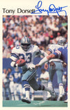 Tony Dorsett Autographed Dallas Cowboys Mini Poster 24/50 Beckett 46102