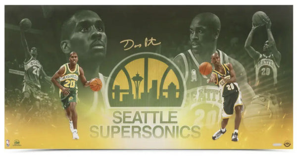 Gary Payton Autographed Seattle Supersonics 30" x 15" Photo UDA