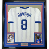 Framed Signed Andre Dawson 35x39 Chicago Pinstripe Jersey JSA COA