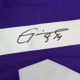 Framed Autographed/Signed Michael Clayton LSU 35x39 Purple Jersey JSA COA