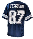 Jake Ferguson Signed Navy Custom Football Jersey Dallas Cowboys Beckett 186588