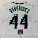 Autographed/Signed Julio Rodriguez Seattle White Baseball Jersey JSA COA Auto