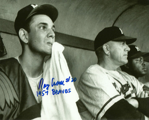 Milwaukee Braves Pitcher RAY CRONE Signed 8x10 Photo #2 AUTO w/ 1957 BRAVES