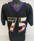 Jonathan Ogden Signed Baltimore Ravens USA Stat Jersey (JSA COA) Super Bowl XXXV