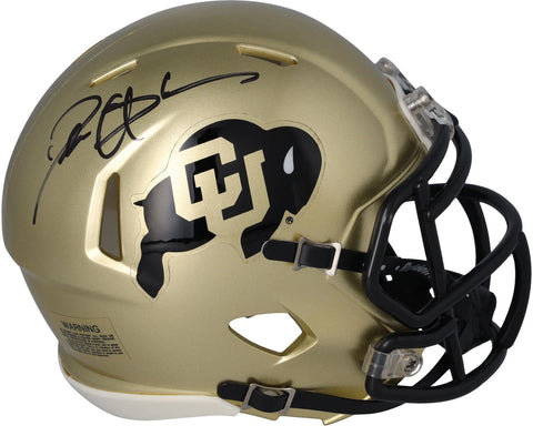 Deion Sanders Colorado Buffalos Autographed Riddell Gold Speed Mini Helmet