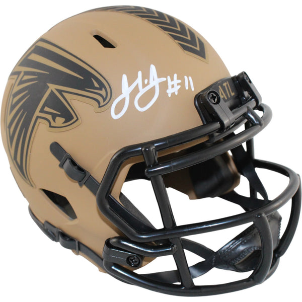 Julio Jones Autographed Atlanta Falcons 23 STS Mini Helmet Beckett Witness 51866