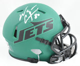 Wayne Chrebet Autographed New York Jets Rave Speed Mini Helmet - Beckett W Holo