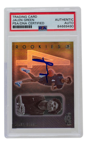 Jalen Green Signed Rockets 2021 Panini Chronicles Gala Rookie Card #184 PSA/DNA