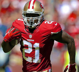 Frank Gore Signed San Francisco 49ers 35"x43" Framed Red Home Jersey (Beckett)