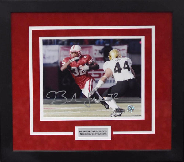 BRANDON JACKSON SIGNED NEBRASKA CORNHUSKERS 8x10 FRAMED PHOTO COA