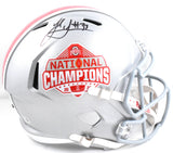 Jack Sawyer Signed Ohio St. F/S Natl Champs Logo Speed Helmet - Beckett W Holo