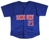 Sammy Sosa Authentic Signed Blue Pro Style Jersey Autographed BAS Witnessed