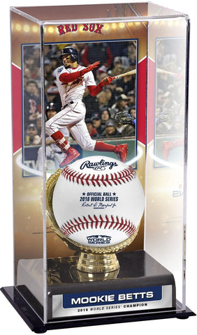 Mookie Betts Red Sox 2018 World Series Champions Sublimated Display Case w/Image