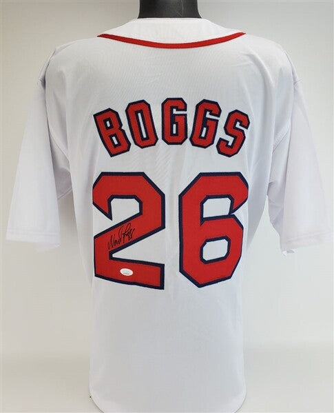 Wade Boggs Signed Boston Red Sox White Jersey (JSA COA) 12xAll-Star 3rd Baseman