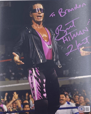 Bret Hart Signed 8x10 WWE Wrestling Photo BAS BH71141