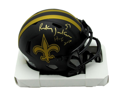 Rickey Jackson HOF Autographed Black Mini Eclipse Football Helmet Saints JSA