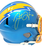 Justin Herbert Los Angeles Chargers Signed Riddell Flash Replica Helmet BAS