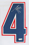 Ty Law Signed New England Patriots White Jersey (Beckett) 3xSuper Bowl Champ /DB