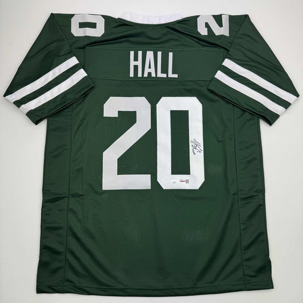 Autographed/Signed Breece Hall New York Green Football Jersey JSA COA