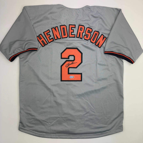 Autographed/Signed Gunnar Henderson Baltimore Grey Jersey Beckett BAS COA
