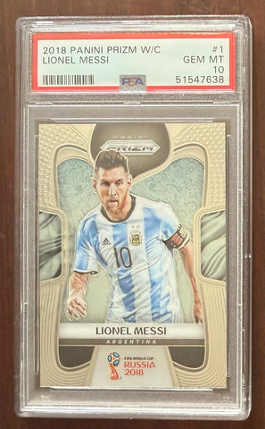 Lionel Messi 2018 Panini Prizm World Cup Russia Argentina Soccer Card #1 PSA 10