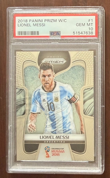 Lionel Messi 2018 Panini Prizm World Cup Russia Argentina Soccer Card #1 PSA 10