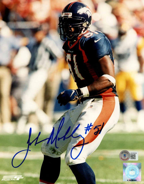 John Mobley Autographed Denver Broncos 8x10 Photo Beckett 51102