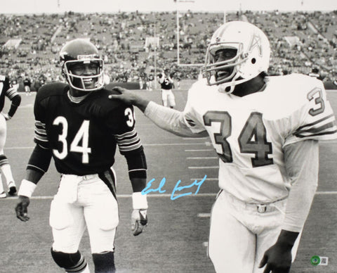Earl Campbell Signed Oilers 16x20 B/W w/ Walter Payton Photo- Beckett W Holo *LB