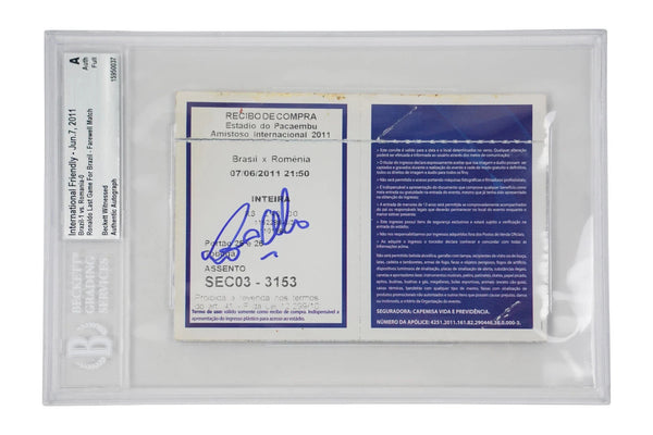 Ronaldo Nazario Signed 2011 Last Game for Brazil FC Match Pass - BGS 7