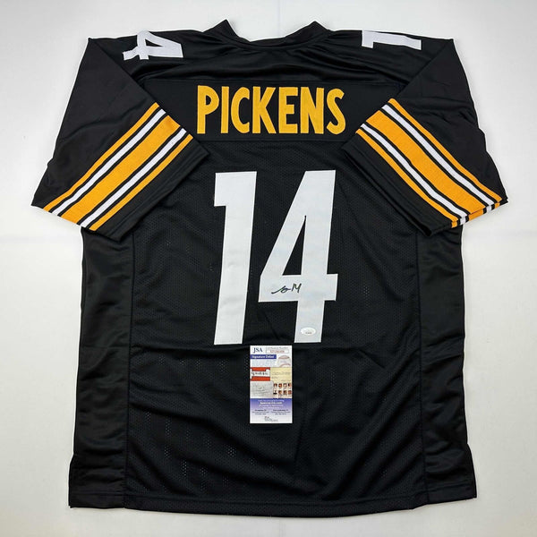 Autographed/Signed George Pickens Pittsburgh Black Football Jersey JSA COA
