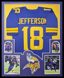 FRAMED MINNESOTA VIKINGS JUSTIN JEFFERSON AUTOGRAPHED SIGNED JERSEY JSA COA