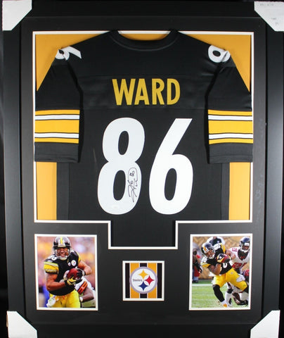 HINES WARD (Steelers black TOWER) Signed Autographed Framed Jersey JSA