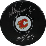 Mike Vernon Autographed/Signed Calgary Flames Logo Puck HOF JSA 53958