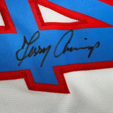 Framed Autographed/Signed Terry Cummings 35x39 LA White Jersey Beckett COA
