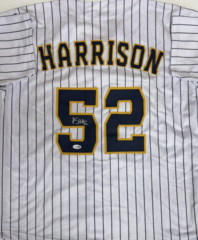 KYLE HARRISON Signed Custom Replica Pinstripe Brewers Jersey AUTO - JSA