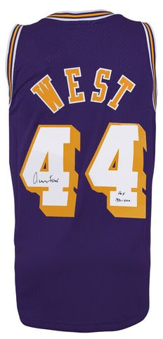 Jerry West Signed Lakers Purple 71-72 T/B M&N Swingman Jersey w/HOF YRs (SS COA)