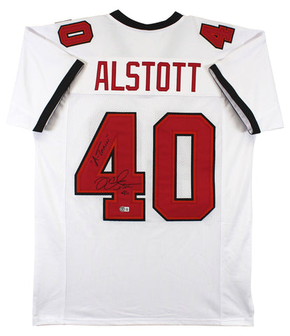 Mike Alstott "A-Train" Authentic Signed White Pro Style Jersey BAS Witnessed